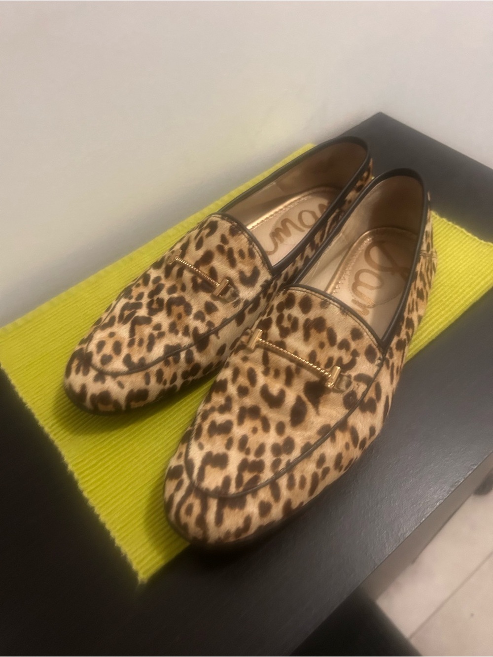 Sam Edelman Leopard Print Flats with Gold Bit